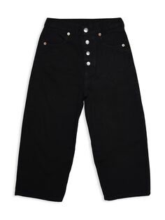 Широкие джинсовые шорты для малышей и детей MM6 Maison Margiela, черный
