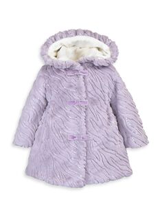 Пальто с капюшоном и рюшами для маленьких девочек, маленьких девочек и девочек Widgeon, фиолетовый