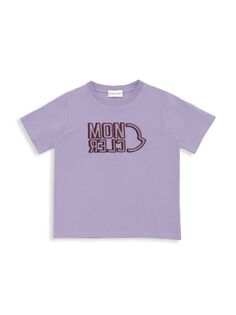 Футболка Little Kid с короткими рукавами и логотипом Moncler, фиолетовый