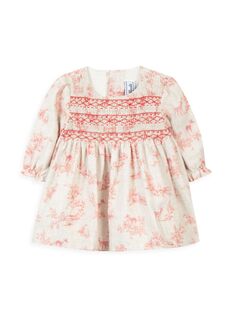 Присборенное платье Toile De Jouy для малышей и маленьких девочек Tartine et Chocolat, бежевый