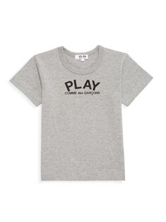 Футболка с логотипом Little Kid&apos;s Play Comme des Garçons PLAY, серый