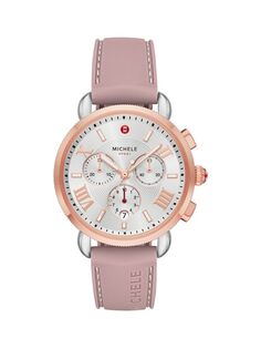 Часы-хронограф Sporty Sport Sail с двухцветным силиконовым ремешком Michele, розовый