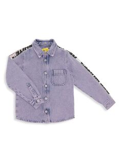 Джинсовая рубашка с логотипом Little Girl&apos;s &amp; Girl&apos;s Off-White, розовый