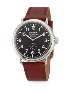 Часы Runwell с хронографом из нержавеющей стали и кожаным ремешком Shinola, коричневый