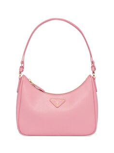 Мини-сумка Re-Edition из сафьяновой кожи Prada, розовый