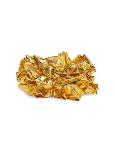 Клатч из жатой металлизированной кожи Dries Van Noten, золотой