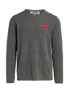 Фирменный шерстяной свитер Comme des Garçons PLAY, серый