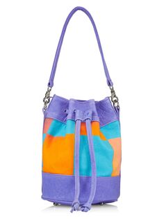 Холщовая и замшевая сумка-мешок BruceGlen, фиолетовый