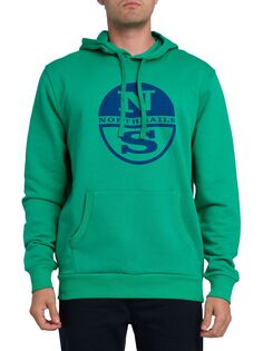 Худи из хлопка с логотипом North Sails, зеленый