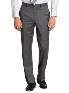 Шерстяные классические брюки K-Body Saks Fifth Avenue, серый