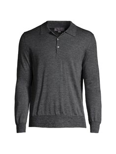 Рубашка поло из шерсти Modern-Fit Canali, серый