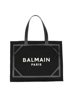 Большая сумка-шоппер из холщовой ткани с монограммой B-Army среднего размера Balmain
