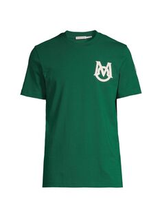 Мужская хлопковая футболка с логотипом Moncler Moncler, зеленый