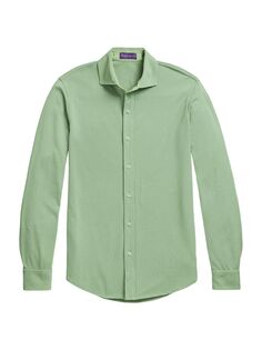 Рубашка из хлопкового пике Ralph Lauren Purple Label, зеленый