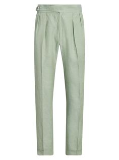 Шелково-льняные брюки Byron Ralph Lauren Purple Label, зеленый