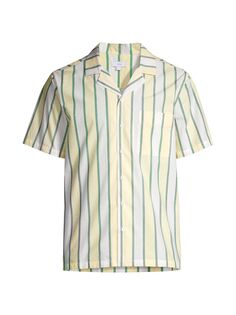 Поплиновая домашняя полосатая рубашка Camp Onia, бежевый