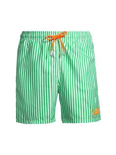Полосатые шорты для плавания MC2 Saint Barth, зеленый