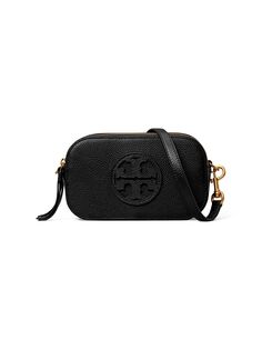 Миниатюрная кожаная сумка через плечо Miller Tory Burch, черный