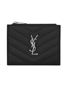 Кошелек Cassandre Matelassé Bifold из кожи с тиснением Grain De Poudre Saint Laurent