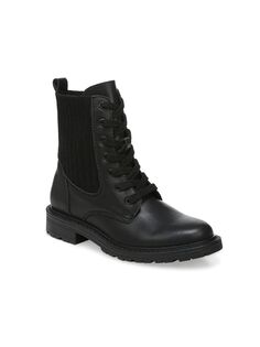 Кожаные армейские ботинки Lydell Mini для маленьких девочек и девочек Sam Edelman, черный