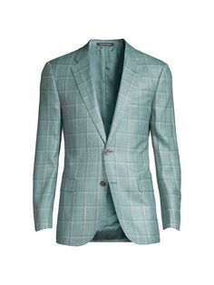 Текстурированное спортивное пальто Windowpane Emporio Armani