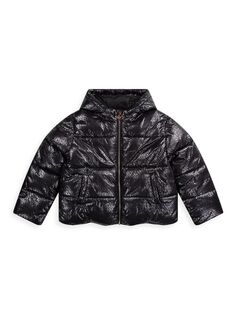 Куртка-пуховик Little Kid&apos;s &amp; Kid&apos;s с логотипом Michael Kors Kids, черный