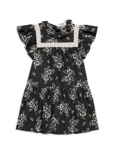 Присборенное платье Alessia для маленьких девочек и девочек Sea, черный