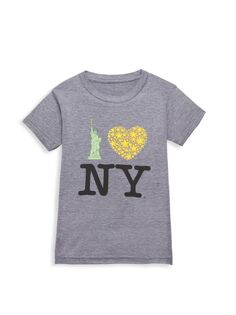 Футболка Little Kid&apos;s &amp; Kid&apos;s Lady Liberty NY PiccoliNY, серый