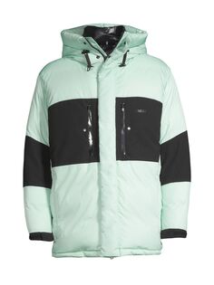 Куртка Bodri с цветными блоками и капюшоном Moncler, мятный