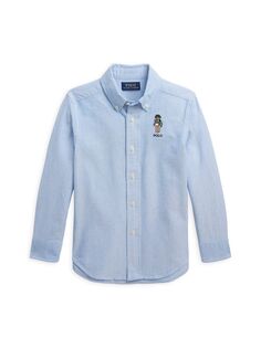 Оксфордская рубашка на пуговицах для маленьких мальчиков и мальчиков Polo Ralph Lauren, зеленый
