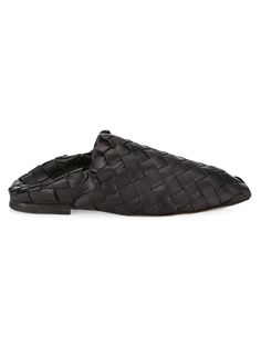 Кожаные тапочки Intrecciato Bottega Veneta, неро