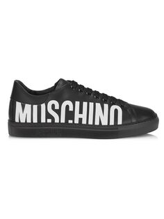 Низкие кроссовки с логотипом Moschino, неро