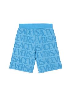 Летние шорты с логотипом для малышей и малышей Versace, синий