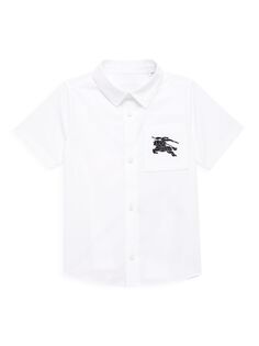 Рубашка с вышивкой на коне для мальчиков и маленьких мальчиков Burberry, белый