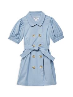 Двубортное платье-пальто Naomi для маленьких девочек и девочек Reiss, синий