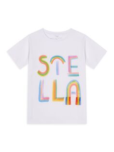 Футболка Rainbow Stella для маленьких девочек и девочек Stella McCartney Kids, белый
