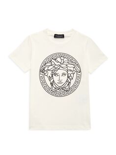Футболка Little Kid&apos;s &amp; Kid&apos;s St. Medusa с круглым вырезом Versace, белый