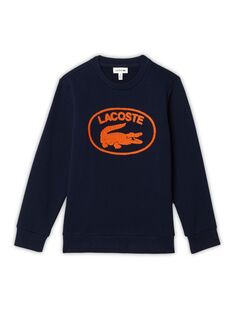 Рубашка с логотипом и длинными рукавами для маленьких мальчиков и мальчиков с логотипом Lacoste, нави