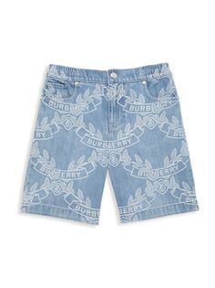 Джинсовые шорты с принтом логотипа Little Boy&apos;s &amp; Boy&apos;s Burberry, синий