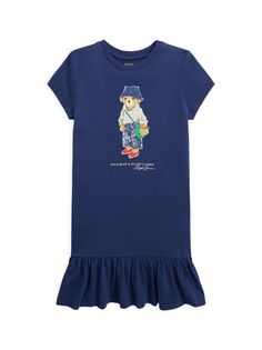 Платье-рубашка Polo Bear для маленьких девочек Polo Ralph Lauren