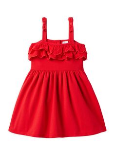 Платье понте с рюшами и оборками для маленьких девочек Janie and Jack, красный