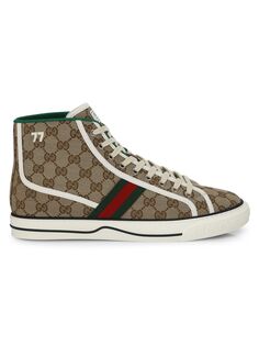 Мужские высокие кроссовки Gucci Tennis 1977 Gucci, бежевый