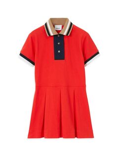 Университетское платье-поло Serena для девочек Burberry, красный