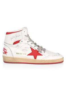 Кожаные высокие кеды Sky Star Golden Goose, белый