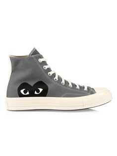 Высокие кроссовки унисекс Chuck Taylor All Star CdG PLAY x Converse с одним сердцем Comme des Garçons PLAY, серый