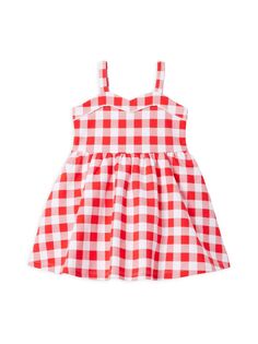 Платье с принтом в мелкую клетку для маленьких девочек и девочек Janie and Jack, красный