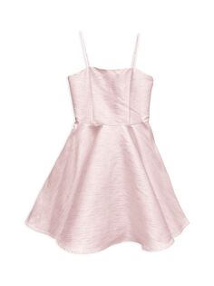 Атласное облегающее и расклешенное платье для девочки Un Deux Trois, розовый