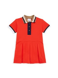 Коллегиальное платье-поло для маленьких и маленьких девочек Burberry, красный