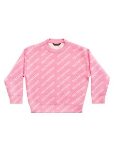 Мини-свитер с логотипом Little Kid&apos;s и Kid&apos;s Mini Allover Balenciaga, розовый