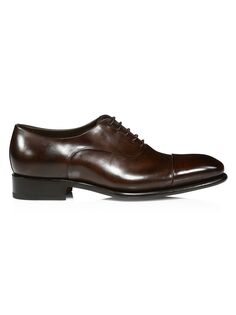 Кожаные оксфорды Isaac-VI-50 Cap-Toe Santoni, коричневый